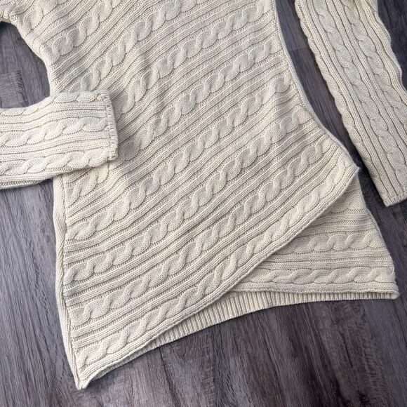 Y2K Cream Cable Knit Sweater Tunic - Picture 3 of 5
